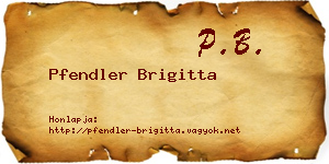 Pfendler Brigitta névjegykártya